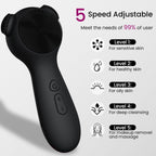 Five speed levels, from sensitive skin to makeup removal