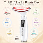Red Light Therapy for Face and Neck, 7-Color LED Face Massager with EMS, Heat & Vibration, 6 Modes & 4 Intensities, Rechargeable Face Sculpting Tool for At-Home Skincare