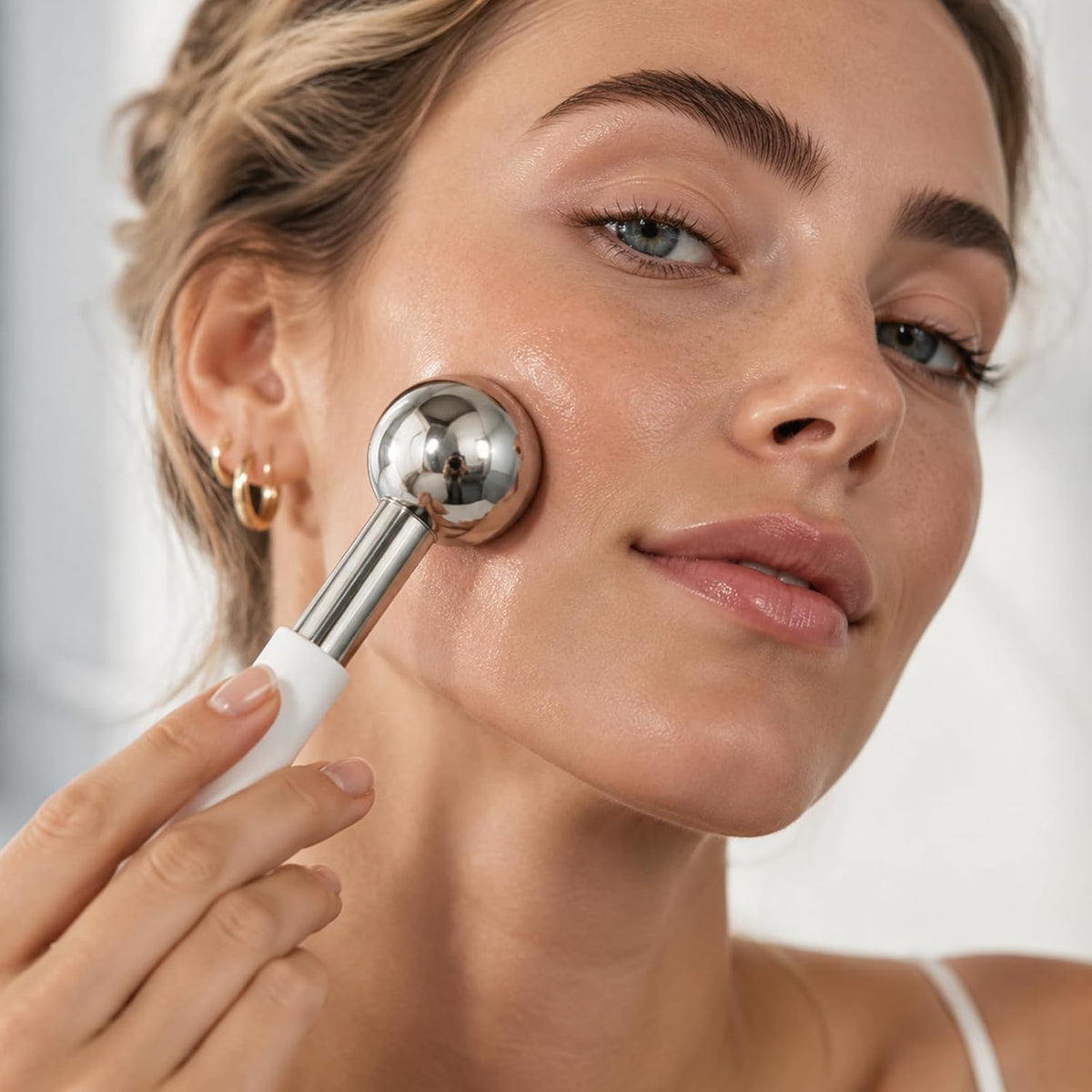 2 Pcs Facial Ice Globes for Face & Eyes Set, 1.18 Inch Cooling Roller Globe