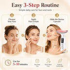 Red Light Therapy for Face and Neck, 7-Color LED Face Massager with EMS, Heat & Vibration, 6 Modes & 4 Intensities, Rechargeable Face Sculpting Tool for At-Home Skincare