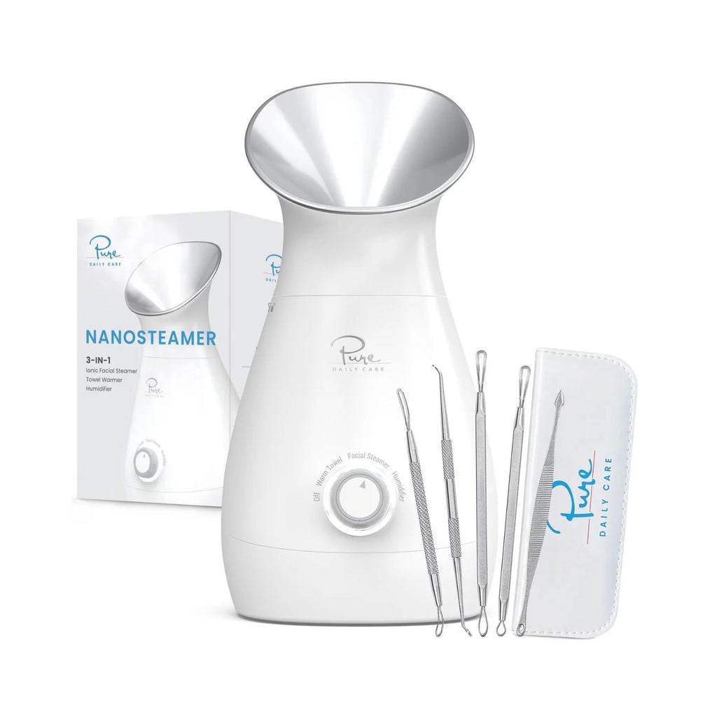 Nano facial steamer with steel extraction kit, Skintric Labs
