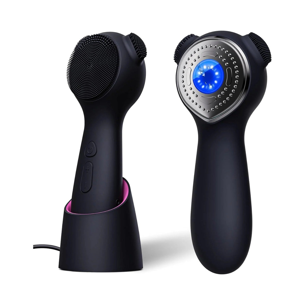Silicone cleansing brush with charging dock