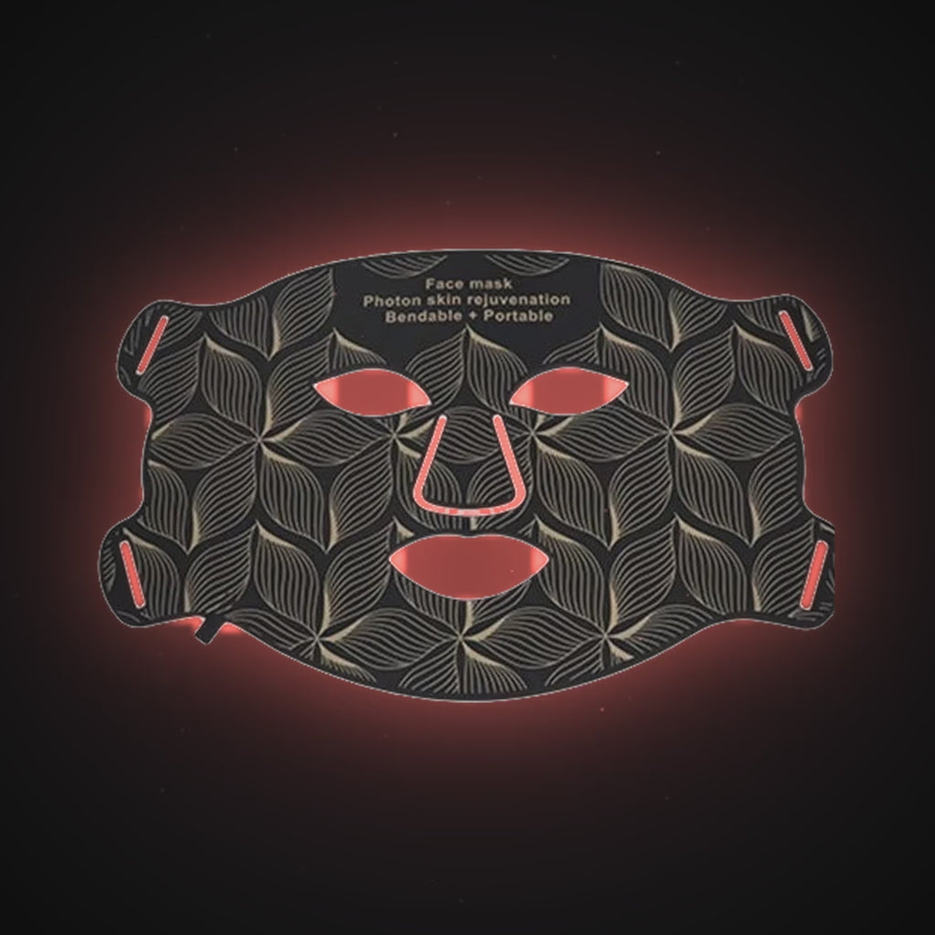 Radiance LED Mask in Obsidian, lit red