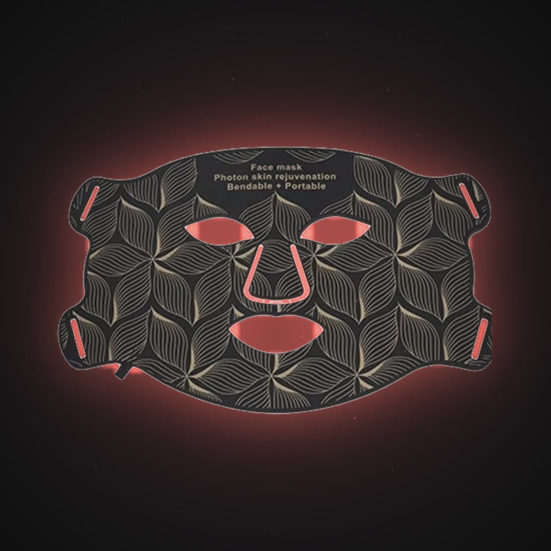 Radiance LED Mask in Obsidian, lit red